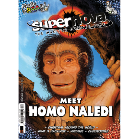 The cover art for Supernova volume 5.2, featuring an illustration of Homo Naledi.
