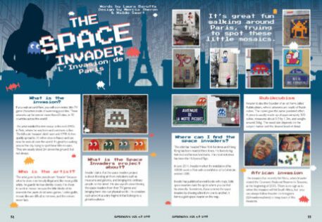 A spread of the Supernova magazine about the space invader