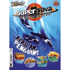 The cover art for Supernova volume 6.2, featuring African penguins.