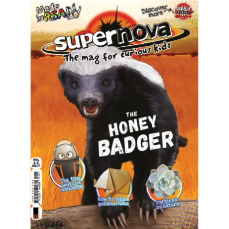 The cover art for Supernova volume 6.3, featuring a honey badger.