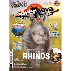 A cover of the Supernova magazine, featuring rhinos