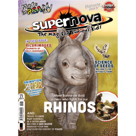 A cover of the Supernova magazine, featuring rhinos