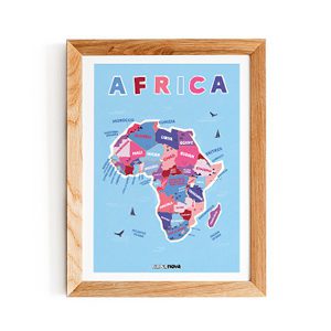 Map of Africa Framed Artwork A3