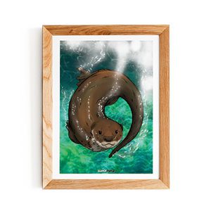 Otters Framed Artwork A3