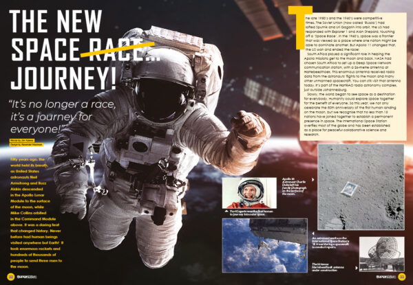 A Spread of the Supernova Magazine about the space race journey