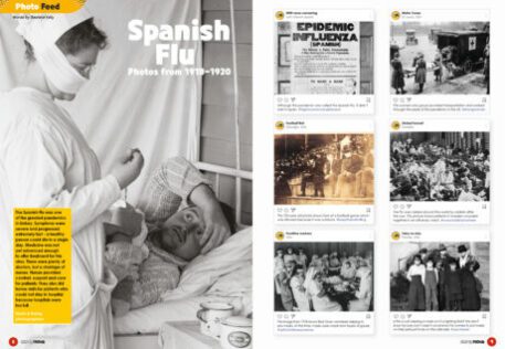 A spread of the Supernova Magazine about the Spanish flu.