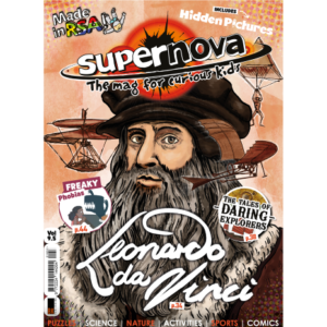 The cover art for Supernova volume 9.5, featuring Leonardo da Vinci.