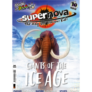 The cover art for Supernova volume 10.3, featuring a woolly mammoth.