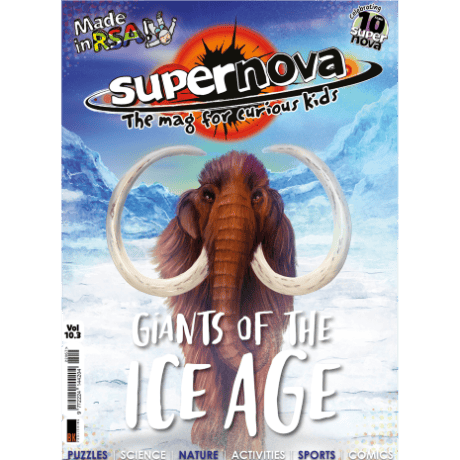 The cover art for Supernova volume 10.3, featuring a woolly mammoth.