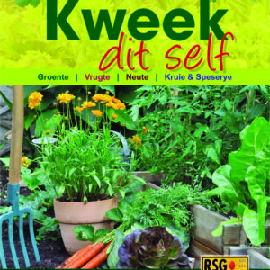 The cover art for Kweek dit self, featuring a variety of potted and garden plants.