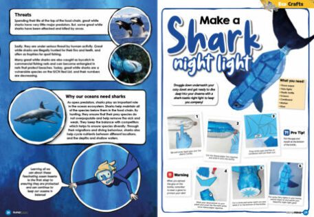 A spread of the Supernova magazine about sharks