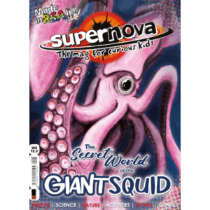The cover for Supernova Magazine vol 12.2 featuring a giant squid