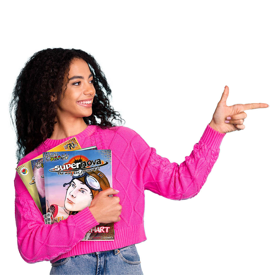 Teen reading Supernova magazine