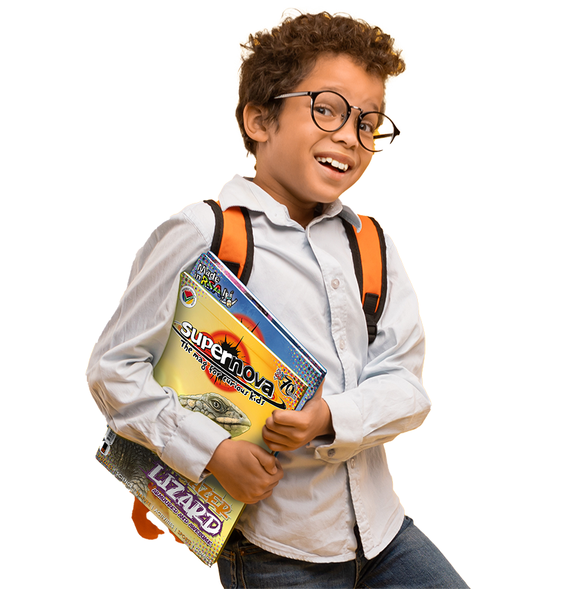 Teen reading Supernova magazine